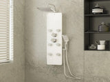 Shower Panel Unit Glass 25x47.5x130 cm White 151419