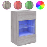 TV Wall Cabinet with LED Lights Grey Sonoma 40x30x60.5 cm 837088