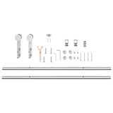 Sliding Door Hardware Kit 200 cm Stainless Steel Silver 4009702