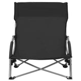 Folding Chairs 2 pcs Black Fabric 312489