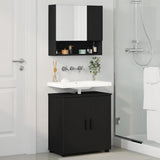 Bathroom Furniture Set 2 pcs Black Engineered wood & Metal 3392934