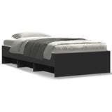 ZNTS Bed Frame without Mattress Black 75x190 cm Small Single Engineered Wood 3295710