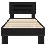 Bed Frame with Headboard Black Oak 80 x 200 cm Engineered Wood 8009093