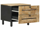 Bedside Table 2 pcs Natural 40 x 33 x 46 cm Solid Mango Wood 4018843