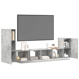 4 Piece TV Cabinet Set Concrete Grey Engineered Wood 3114625