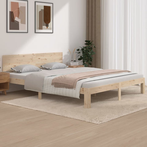 Bed Frame without Mattress Solid Wood Pine 160x200cm 810505