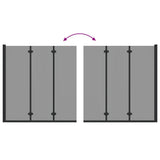 Bath Shower Screen Manual Black 130 x 138 cm Tempered Glass 42018543