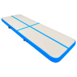 Inflatable Gymnastics Mat with Pump 300x100x15 cm PVC Blue 92659