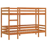 Bunk Bed without Mattress Wax Brown 75x190 cm Small Single Solid Wood Pine 3284226