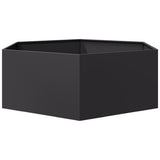 Garden Planter Black Hexagon 138x120x45 cm Steel 851136