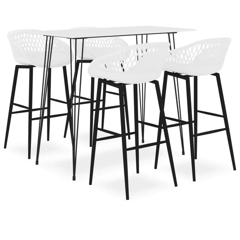 5 Piece Bar Set White 3057404