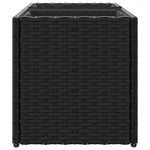 ZNTS Garden Planter with 2 Pots Black 72x30x32 cm Poly Rattan 366422