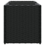ZNTS Garden Planter with 2 Pots Black 72x30x32 cm Poly Rattan 366422