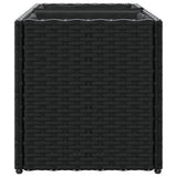 Garden Planter with 2 Pots Black 72x30x32 cm Poly Rattan 366422