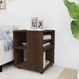 Rolling Cabinet Brown Oak Engineered Wood Medium Rollable 815971