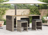 Garden Bar Stools with Cushions 4 pcs Grey Poly Rattan 368690