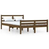 Bed Frame without Mattress Honey Brown Solid Wood 150x200 cm King Size 814827