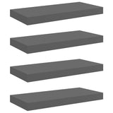 Floating Wall Shelves 4 pcs High Gloss Grey 50x23.5x3.8 cm MDF 323789