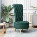 Slipper Chair Dark Green 56.5 x 70 x 110 cm Fabric 42020682