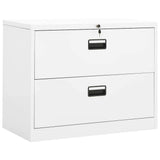 Filing Cabinet White Steel 90x46x72.5 cm Durable Filing Cabinet 336286