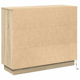 LED Sideboard Sonoma Oak 90 x 32 x 75 cm Engineered Wood 869676