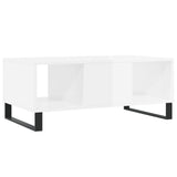 ZNTS Coffee Table High Gloss White 90x50x36.5 cm Engineered Wood 830598