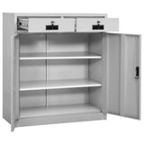 Office Cabinet Light Grey 90x40x102 cm Steel 336410