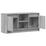 TV Cabinet with LED Grey Sonoma 100x34x50 cm Engineered Wood 852192