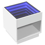 ZNTS Coffee Table with Infinity LED White 50x50x50 cm 847651