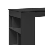 ZNTS Bar Table with Racks Black 102x50x103.5 cm Engineered Wood 854356