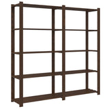 5-Tier Storage Rack Brown 170x38x170 cm Solid Wood Pine 373395