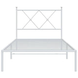 Metal Bed Frame without Mattress with Headboard White 90x190cm 376543