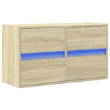 TV Wall Cabinet with LED Lights Sonoma Oak 80x31x45 cm 852287