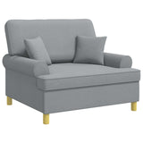 Armchair with Cushions Light Grey Fabric 42043504