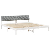 Bed frame White and light grey 200 x 200 cm Solid pine wood 3394342