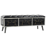 Storage Bench 110 cm Black Faux Leather 345718
