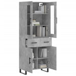 Highboard Concrete Grey 69.5x34x180 cm Engineered Wood 3198557