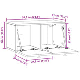 Wall-Mounted TV Cabinet Black 59.5 x 31 x 30 cm Engineered Wood 898196