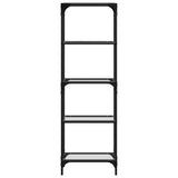 Storage Rack with Transparent Glass Top 40x30x123 cm Steel 846040