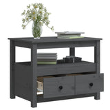 Coffee Table Grey 71x49x55 cm Solid Wood Pine 820938