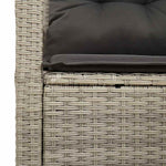 Garden Sofa with Cushion Grey 120 x 62 x 69cm Poly Rattan 42006757