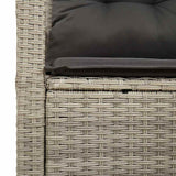 Garden Sofa with Cushion Grey 120 x 62 x 69cm Poly Rattan 42006757