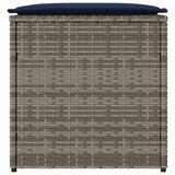 Cushion Box with Storage Grey 50 x 50 x 50 cm Poly Rattan 365414