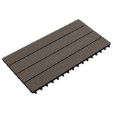 Decking Tile 6 pcs Dark Brown 60 x 30 cm WPC 42046686