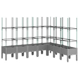 Garden Planter with Trellis Light Grey 200x160x142.5 cm PP 367972