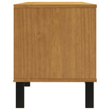 TV Cabinet with Glass Door FLAM 158x40x50 cm Solid Wood Pine 357821