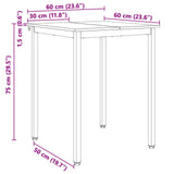 Dining Table White 60 x 60 x 75 cm Solid Pine Wood 892780