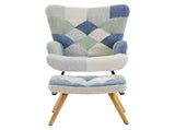 Rocking Chairs for Adults, Boucle Rocking Chair Relaxing Recliner Chair with Solid Wood Legs High N605P181754L