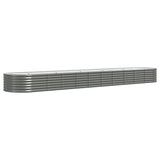 Garden Raised Bed Galvanised Steel 440x80x36 cm Grey 318934