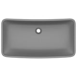 Luxury Basin Rectangular Matt Dark Grey 71x38 cm Ceramic 146961